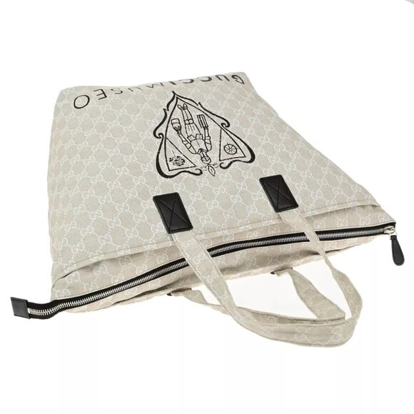 GUCCI Logo GG Pattern Museo Hand Tote Bag Canvas Leather Beige Italy 65EE039 - Picture 12 of 16